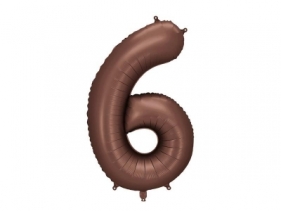 Balon foliowy cyfra 6 86cm mocca