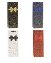 Torebka ozdobna na butelkę 12x35x9cm mix ROZETTE