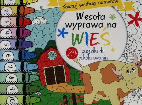 Wesoła wyprawa na wieś Koloruj według numerów