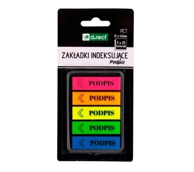 Zakładki indeksujące 12x45mm Podpis D.RECT