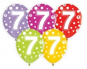 Balon gumowy Godan cyfra 7, miks kolorów, 30 cm / 5 szt. (GZ-CYF7)