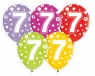 Balon gumowy Godan cyfra 7, miks kolorów, 30 cm / 5 szt. (GZ-CYF7)