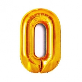 Balon foliowy złota cyfra "0"