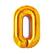 Balon foliowy złota cyfra "0"