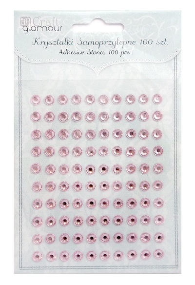 Kryształki samoprzylepne 6 mm 100 szt Pink