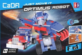 Klocki CADA. Optimus Robot Ciężarówka 2w1 Pull-back. 251 elementów