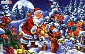 Układanka Święty Mikołaj z prezentami 15 elementów