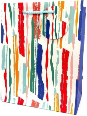 Torebka ozdobna matowa 18x23x10cm Paski