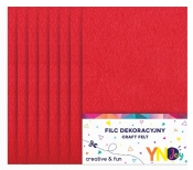 Filc dekoracyjny YN Joy, A4/8 ark. - czerwony