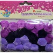 Pompony 2,5cm,30szt.fioletowe