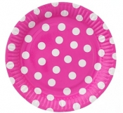 Talerzyki groszki magenta 23cm.6szt.