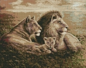 Diamentowa mozaika - Rodzina lwów 40x50cm