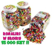 Kolorowe koraliki w słoiku 15 000 sztuk - <br />