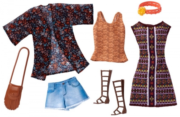 BARBIE Ubranka + akcesoria 2pak, Boho (FCT81)