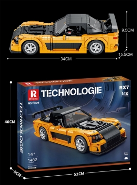 Reobrix, Klocki Samochód sportowy RX7, 1482 elementy