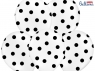 Balon gumowy Partydeco gumowy w czarne kropki 30 cm/6 sztuk pastelowy 6 szt biały 300 mm (SB14P-223-008B-6)