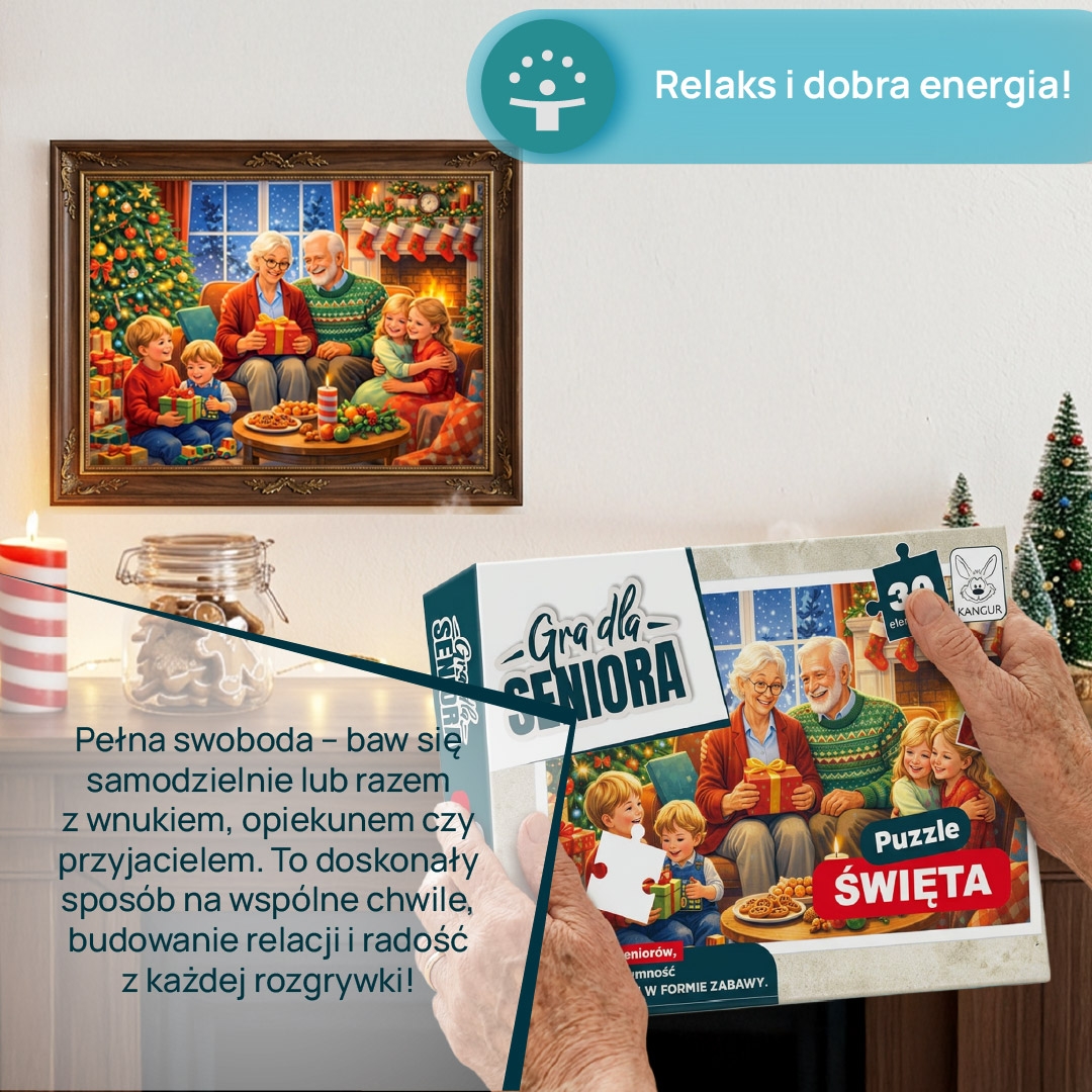 Gra dla Seniora. Puzzle Święta
