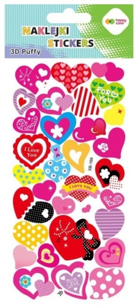 Naklejki 3D Puffy - For You Hearts, 10 x 20 cm, Happy Color