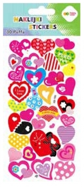 Naklejki 3D Puffy - For You Hearts, 9.5 cm x 22 cm, Happy Color
