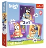 Trefl, Puzzle 3w1: Poznaj Bluey (34895) Wiek: 3+