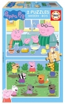 Puzzle drewniane 2x25 Świnka Peppa