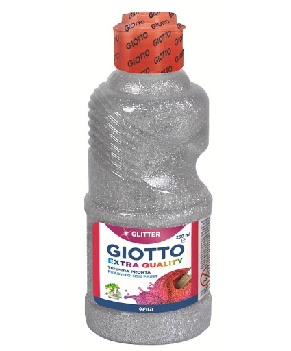 Giotto farba plakatowa glitter silver 250 ml