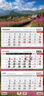 Kalendarz 2026 trójdzielny płaska główka - Tatry
