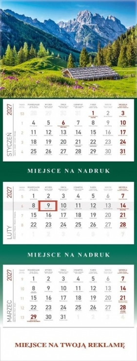 Kalendarz 2027 trójdzielny Góry - Opracowanie zbiorowe