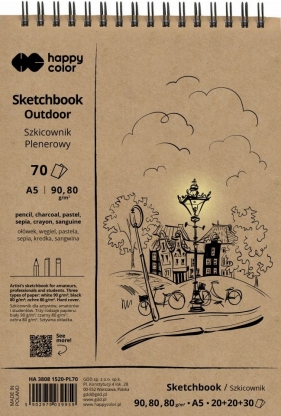 Happy Color, Szkicownik na spirali A5/70 ark - Plenerowy