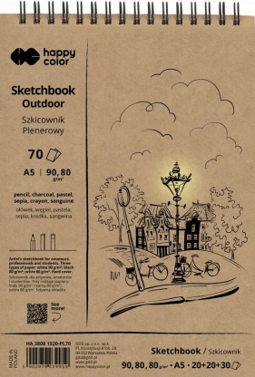 Happy Color, Szkicownik na spirali A5/70 ark - Plenerowy