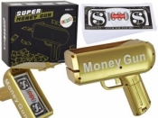 Pistolet na pieniądze strzelający banknotami żółty