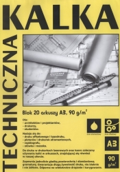 Kalka techniczna A3 90g 20 arkuszy (Uszkodzona okładka)