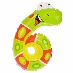 Balon foliowy cyferka 6 zwierzątko