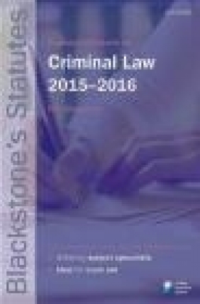 Blackstone's Statutes on Criminal Law 2015-2016