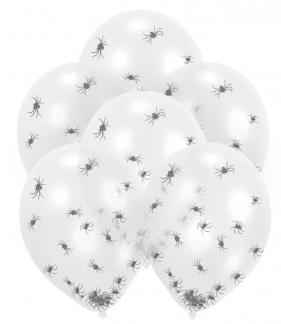 Balony lateksowe Clear Spider Filled 27,5cm 6szt