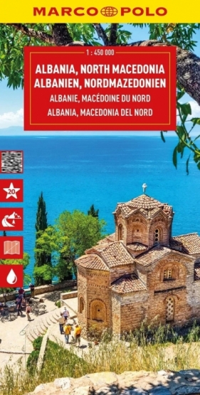 Albania, Macedonia Północna. Mapa drogowa w skali 1:450 000 - Opracowanie zbiorowe