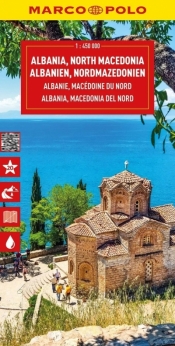 Albania, Macedonia Północna. Mapa drogowa w skali 1:450 000 - Opracowanie zbiorowe