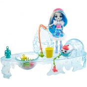 Enchantimals: Zimowe wędkowanie - Zestaw do zabawy + lalka Sashay Seal i fugurka Blubber (GJX48)
