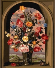 Malowanie po numerach -Kompozycja kwiatowa 40x50cm