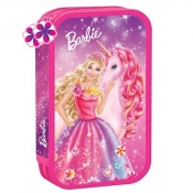 Piórnik podwójny Barbie z wyposażeniem - <br />