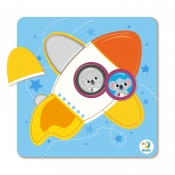 Puzzle Sorter Mini: Rakieta, 5 el.