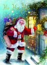  Karnet B6 BN Boże Narodzenie - Mikołaj u drzwi