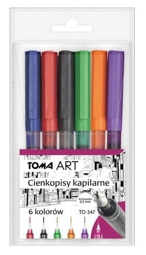 Cienkopis kapilarny 0,5mm 6 kolorów TOMA