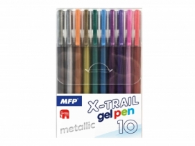 Długopisy żelowe X-TRAIL metaliczne 10 sztuk