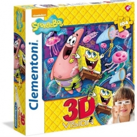 Puzzle 3 D Wizja Gąbka Bob 3D Vision Sponge Bob 104 (20096) - <br />
