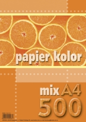 Papier kolorowy A4 500k mix kolorów