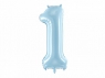  Balon foliowy Partydeco cyfra 1, jasnoniebieski 86 cm (FB1P-1-001J)