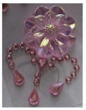 Kryształki samoprzylepne kwiaty 35x50mm róż 8szt