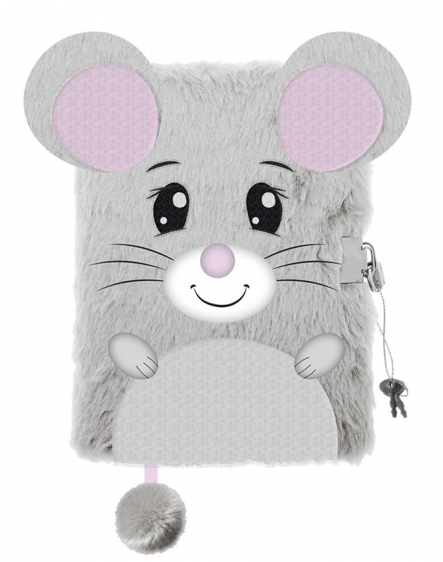 Pamiętnik z kłódką 3D A5, 96k - włochacz Mouse