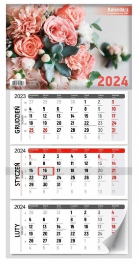 Kalendarz 2024 ścienny trzymiesięczny LUX MIX